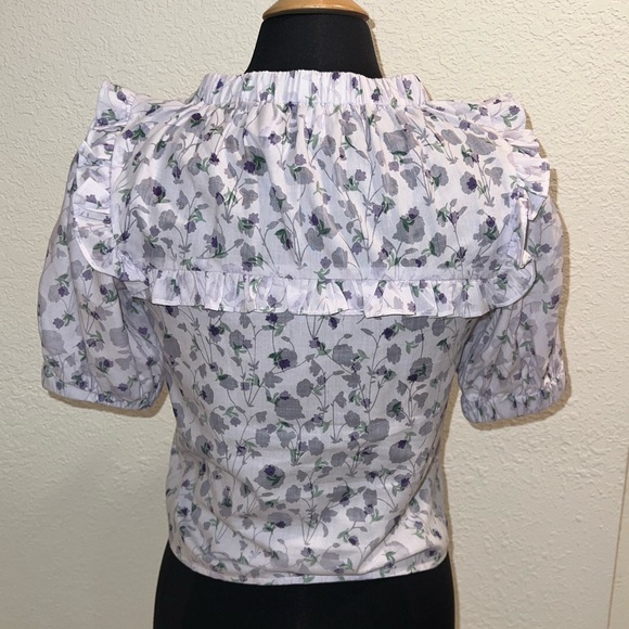 The Shirt by Rochelle Behrens. Pale lavender Floral. Size XS - Picture 2 of 4